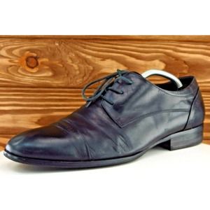 Kenneth Cole Reaction Shoes Size‎ 9.5 M Black Derby Oxfords Leather Men